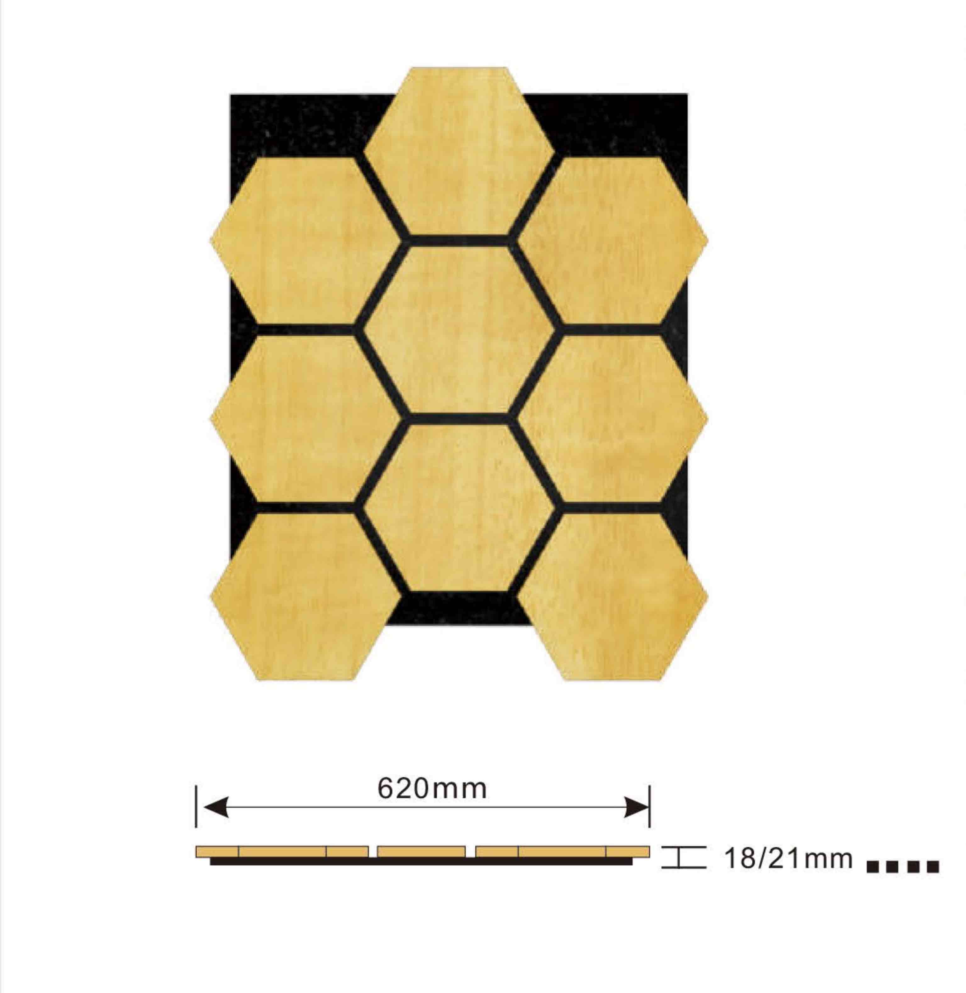 Hexagon Acoustic Slat Panels