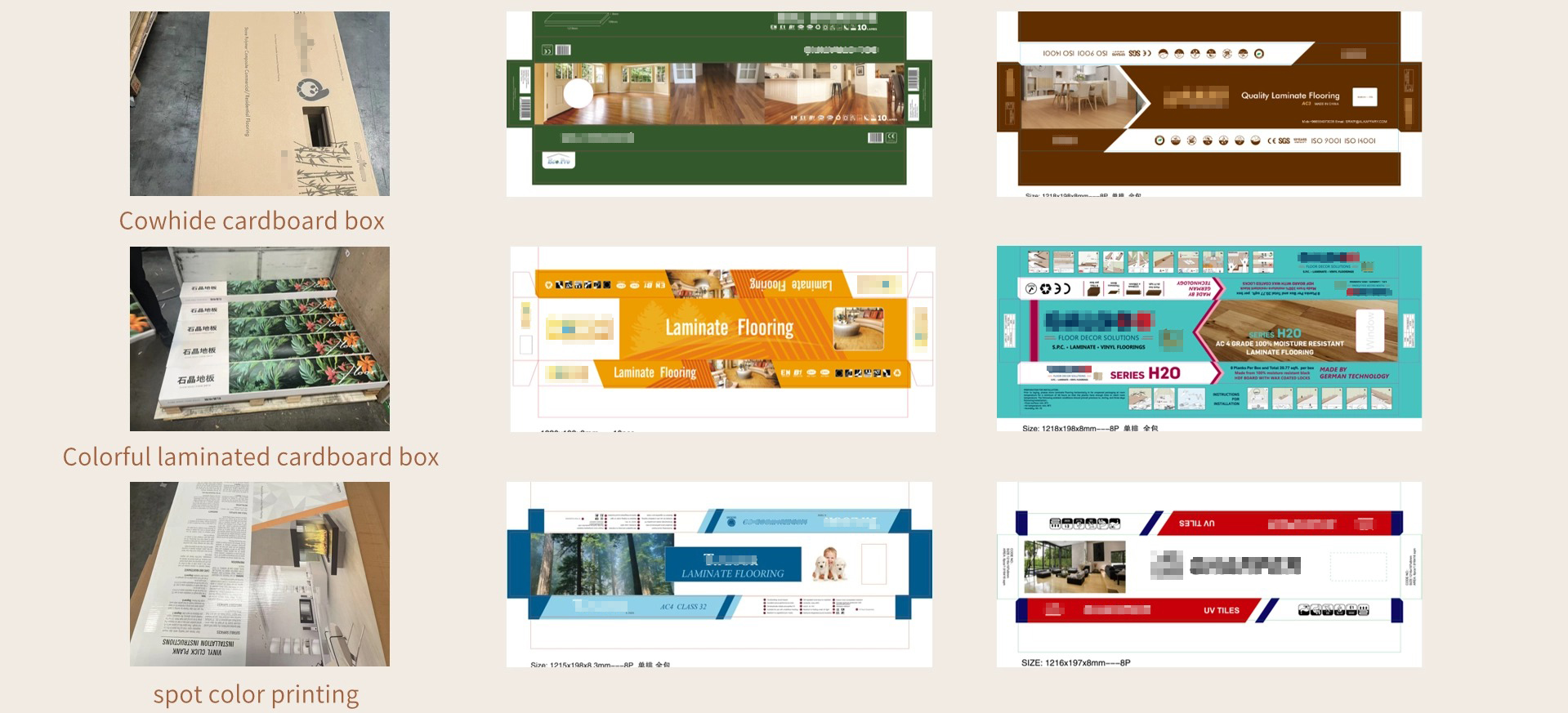 SPC LVT flooring cardboard box