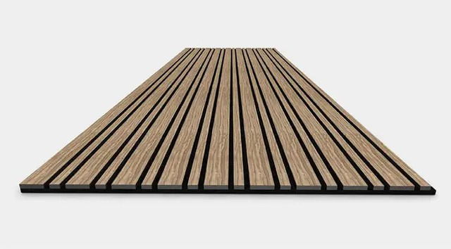 Large and Small Wooden Veneer Slat Width Acoustic Slat Panels