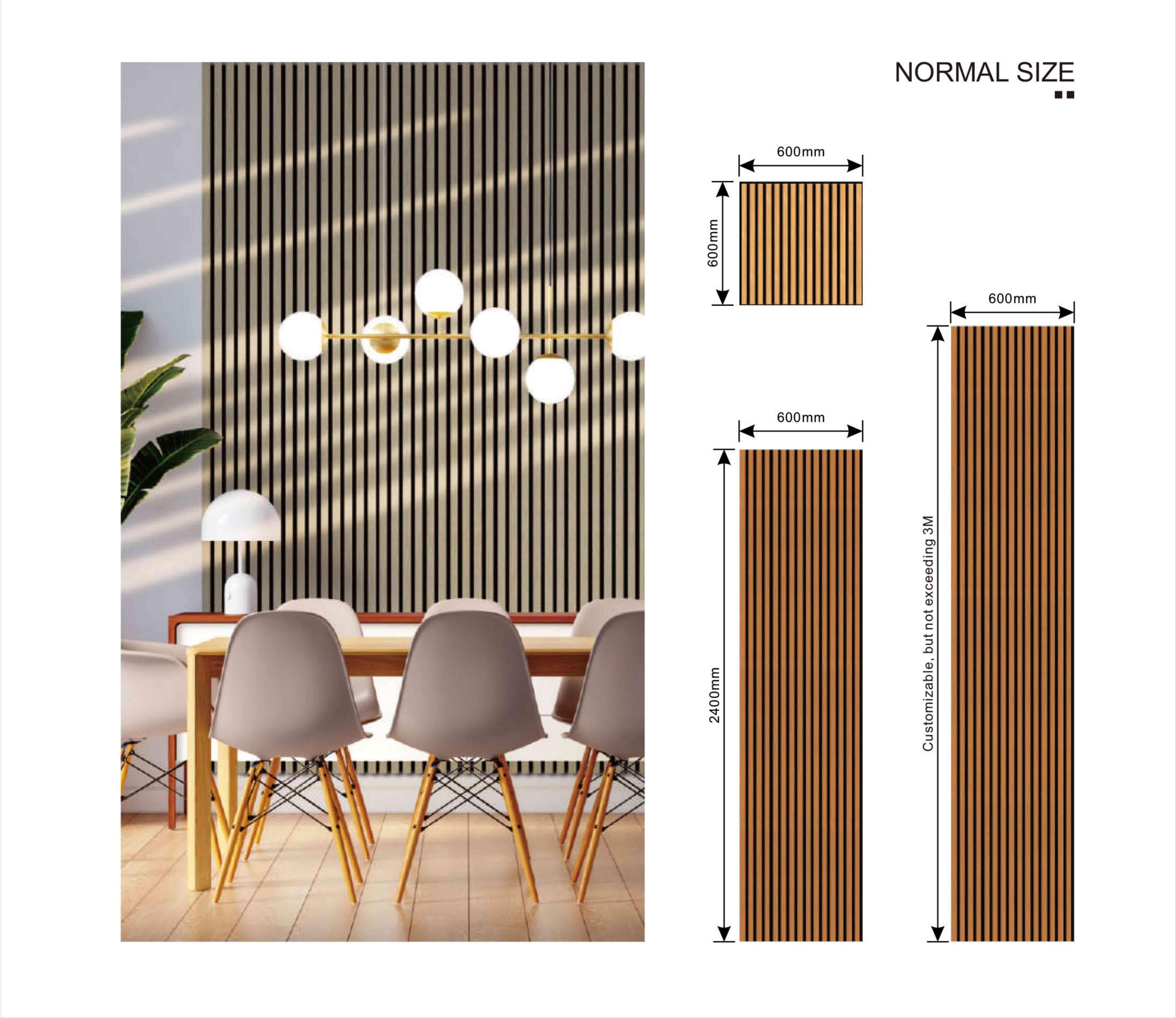 Single Wood Veneer Acoustic Slat Panels