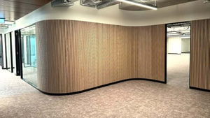 Application des panneaux de mur à lattes acoustiques (4)