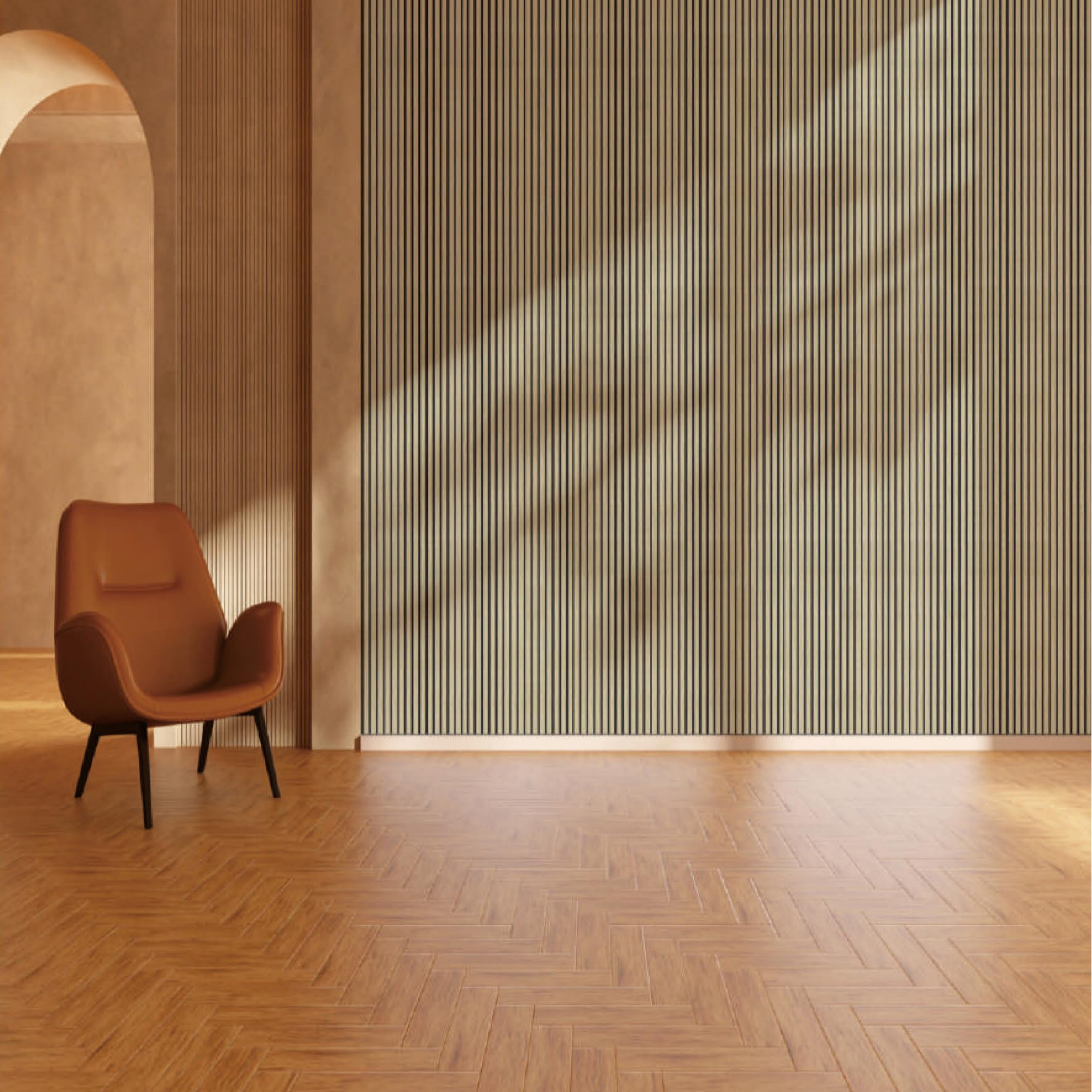 Single Wood Veneer Acoustic Slat Panels