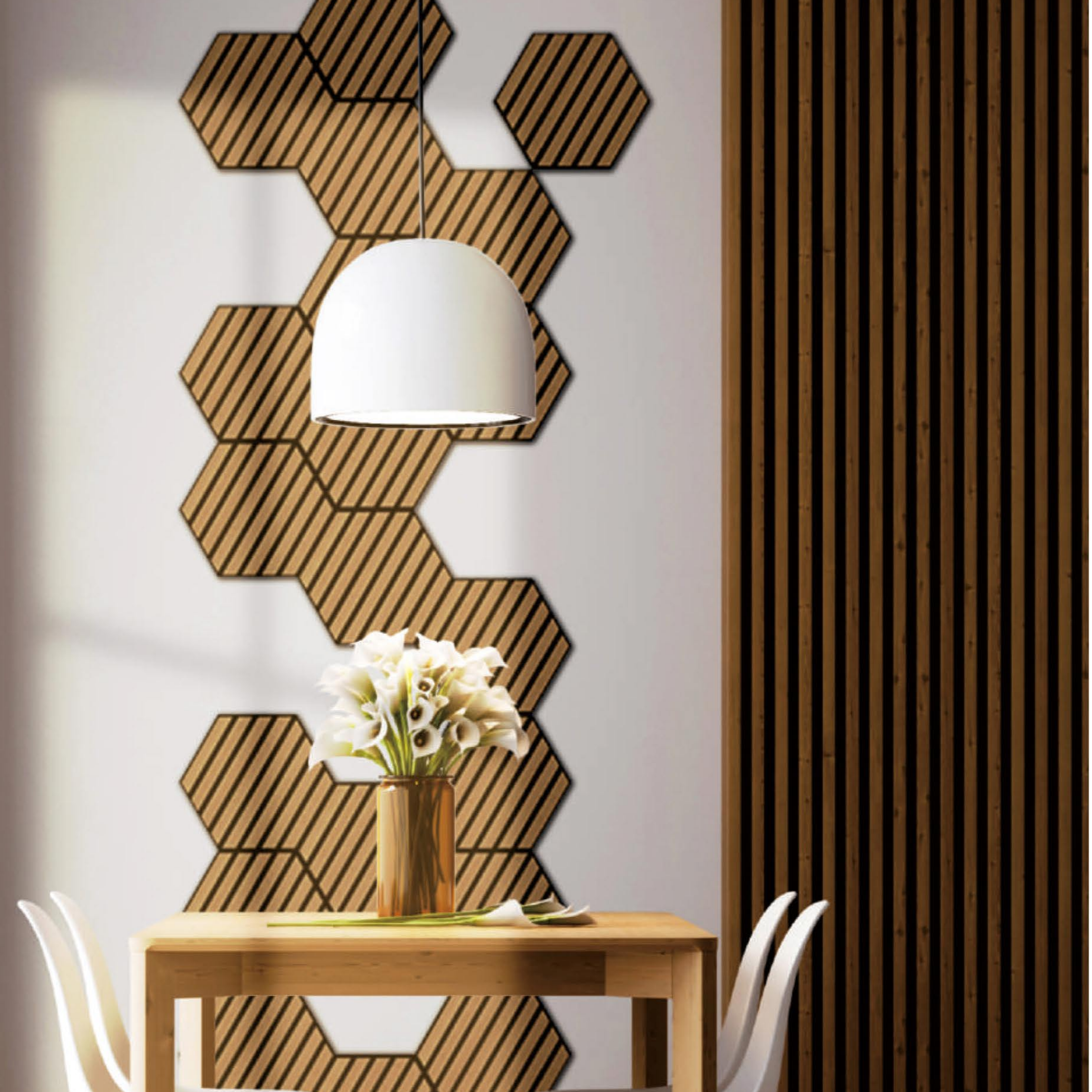 Square Acoustic Slat Panels