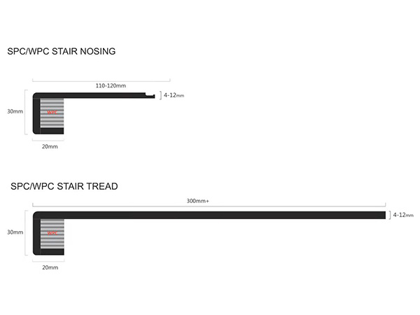 SPC WPC Bending-floor Flush Stair Nose